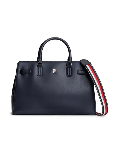 TOMMY HILFIGER Kabelka JOY námornícka modrá / jasne červená biela