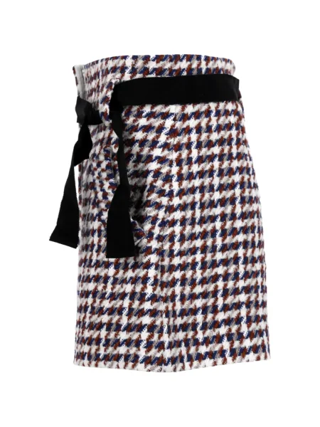 Pantaloni scurți Maje în carouri alb