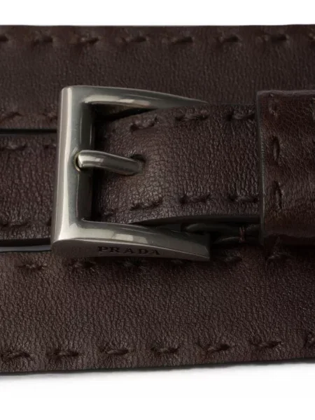 Cu centură curea Prada din piele maro
