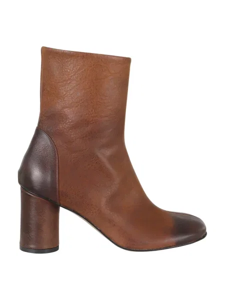 Buty do kostki Tela skórzane brązowe