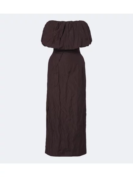 Rochie Magda Butrym de mătase maro
