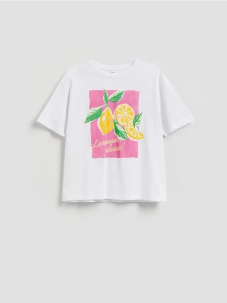 Reserved Tricou cu imprimeu alb