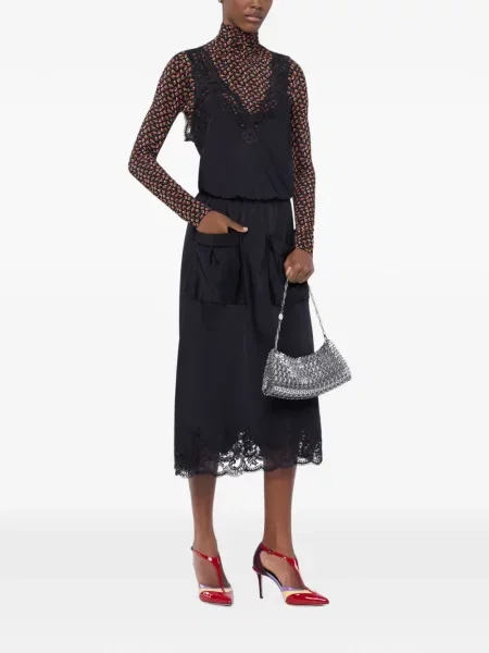 Rochie midi Rabanne din satin negru