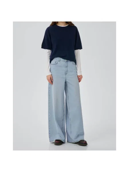 Szerokie jeansy My Essential Wardrobe niebieskie