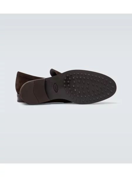 Pantofi loafer Tod's din piele de căprioară maro