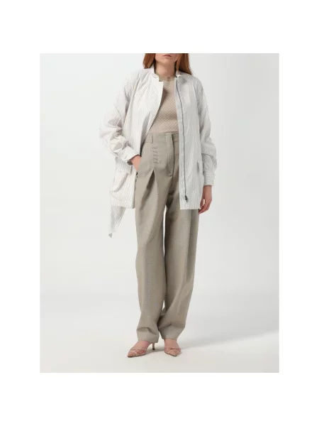 Wielobarwność kurtka Fendi w paski biała