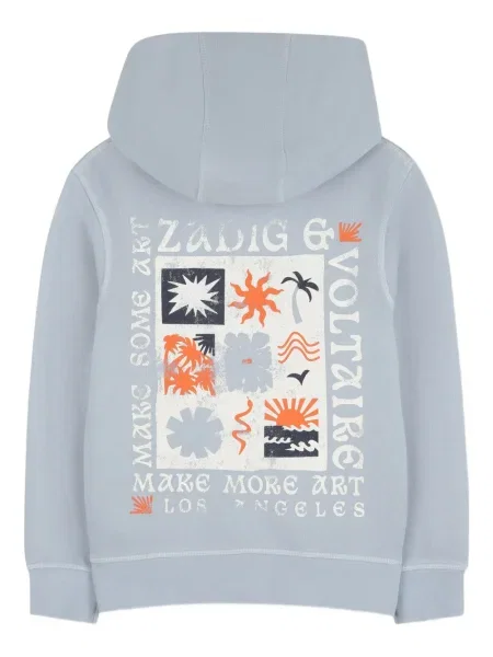 Dětska mikina s kapucí Zadig & Voltaire modrá