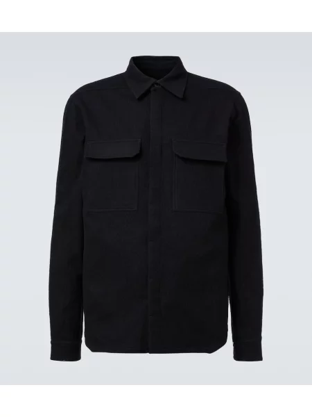 Cămașă Rick Owens de lână business negru