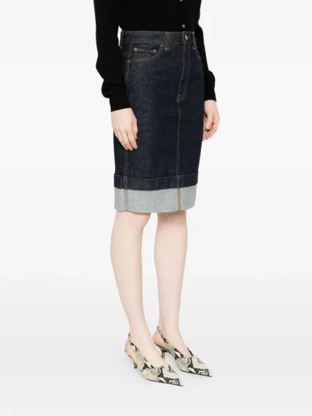 Spódnica midi Khaite do kolan niebieska