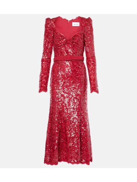 Rochie midi Rebecca Vallance până la genunchi de costum roșu