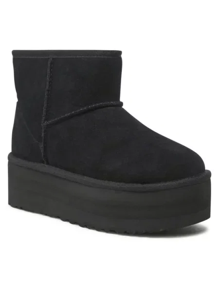 Классические дутики Ugg на платформе черные