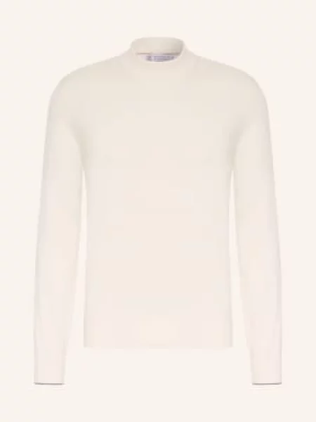 Brunello Cucinelli Sweter Z Kaszmiru weiss beżowy