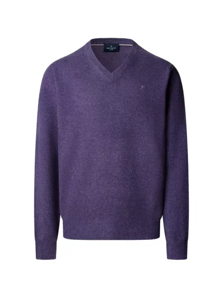 Pulover Hackett London cu decolteu în V violet