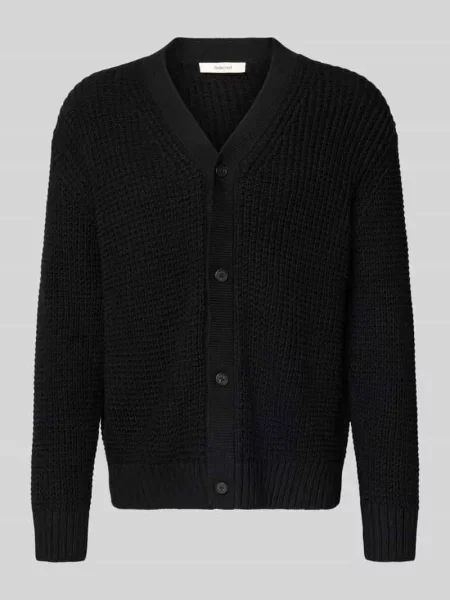 Kurtka z dzianiny o kroju regular fit z czystej bawełny model ‘DERECK’ Selected Homme czarna