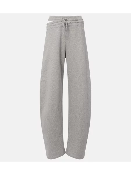 Pantaloni sport The Attico din jerseu gri
