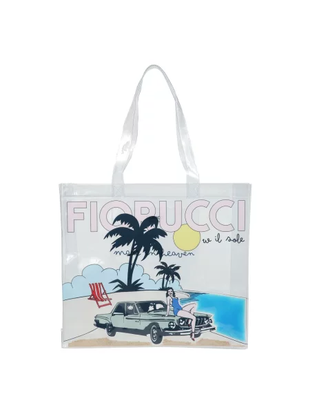 Torba plażowa Fiorucci z nadrukiem szara