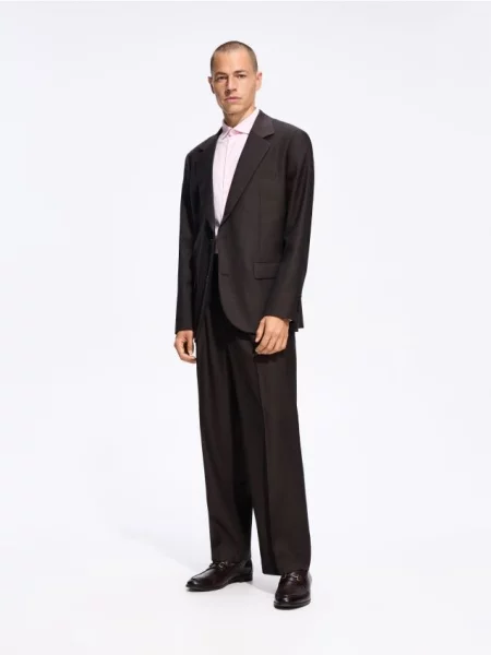 Reserved Sacou slim fit cu conținut ridicat de lână cacao-cu-lapte