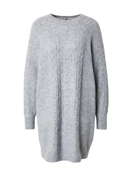 PIECES Pletena obleka PCRACHEL pegasto siva