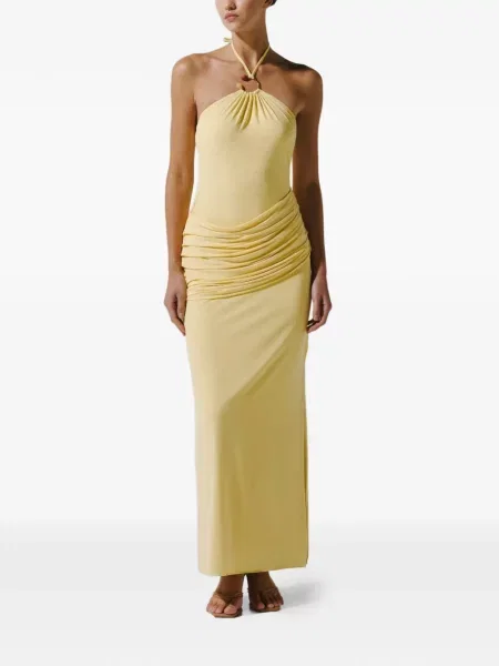 Rochie maxi Baobab drapată galben