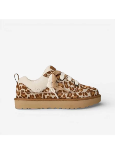 Pantofi Ugg cu model leopard alb