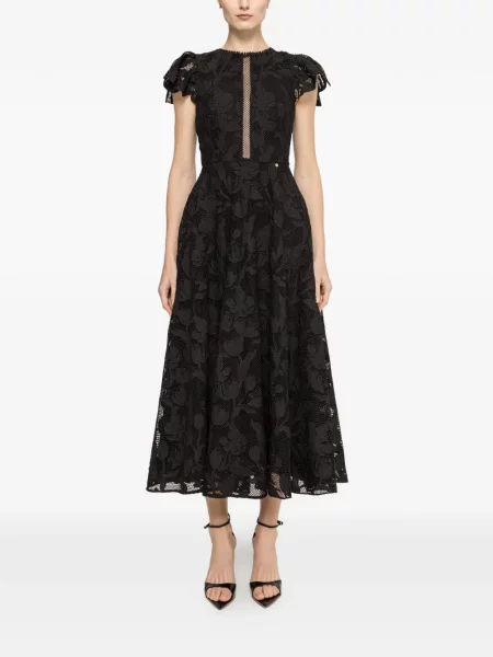 Rochie midi Nissa din dantelă negru