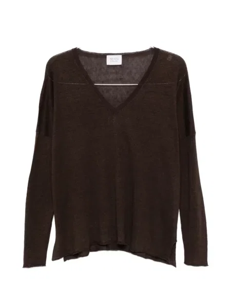 Pulover Beyou cu decolteu în V maro