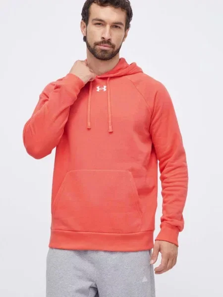 Суичър с качулка Under Armour с качулка оранжево