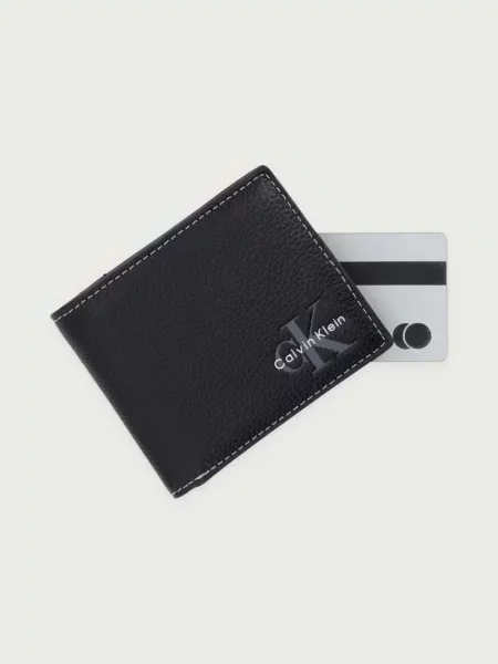 Calvin Klein Pénztárca Bold Pebble Billfold W/ Coin fekete