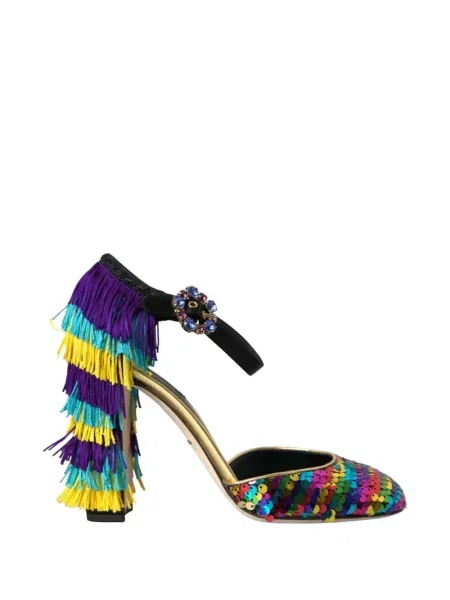 Pantofi cu toc Dolce & Gabbana cu paiete negru