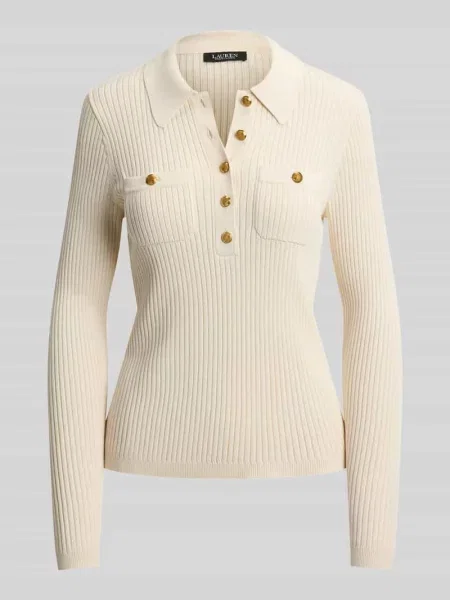 Bluzka z długim rękawem o kroju slim fit z mieszanki z Lauren Ralph Lauren