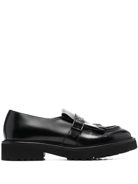 Pantofi loafer Doucal's cu franjuri din piele negru