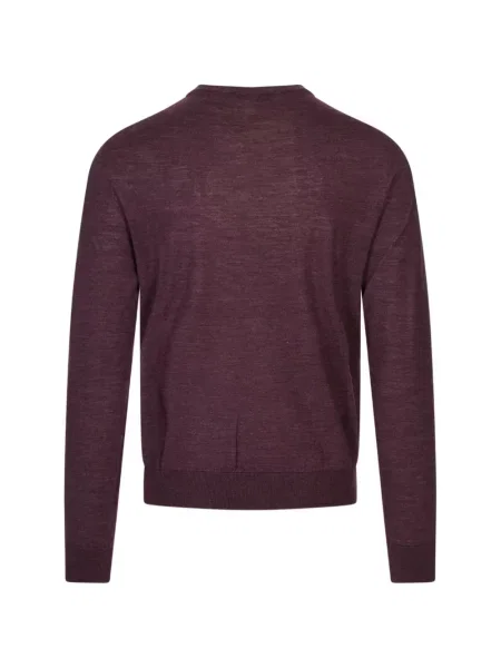 Lung pulover Canali cu decolteu rotund violet