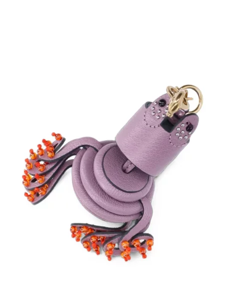Colier Anya Hindmarch din piele cu mărgele violet