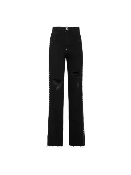 Jeansy Philipp Plein z kryształkami czarne