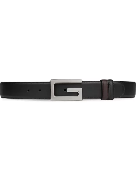 Reversibil curea Gucci cu cataramă cu autograf negru