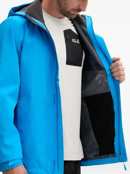 Geacă Jack Wolfskin cu glugă albastru