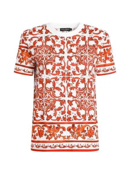 Tricou Dolce & Gabbana cu imagine din jerseu alb