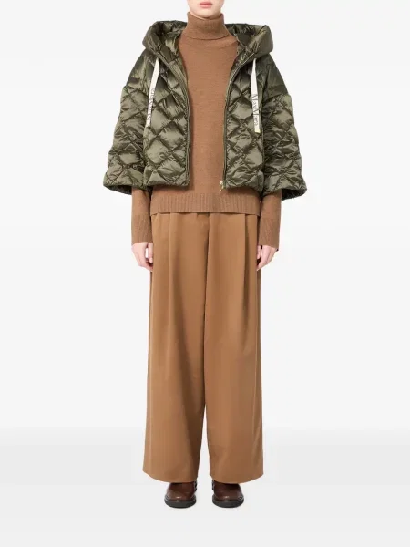 Geacă Max Mara cu glugă verde