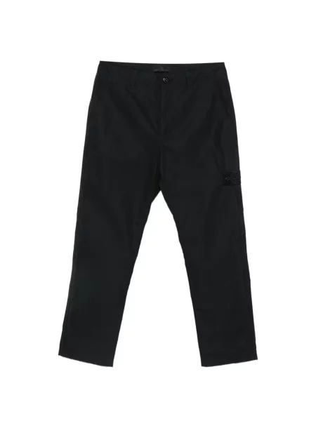 Pantaloni Stone Island cu strasuri din canvas negru