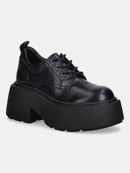 Половинки обувки Buffalo Vicious Lace Up Lo с платформа черно