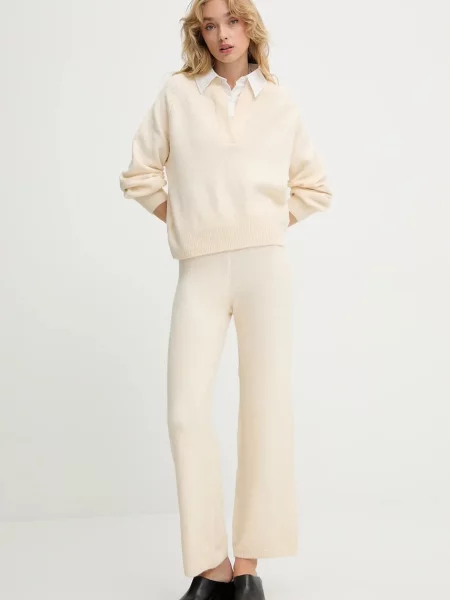 Answear.LAB komplet z wełną beżowy