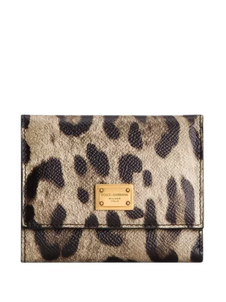 Portofel Dolce & Gabbana cu imagine cu model leopard maro