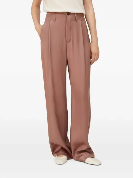 Pantaloni Retori de mătase roz