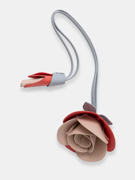 Furla Obesek za ključe usnjen Allegra Rose Charm bež