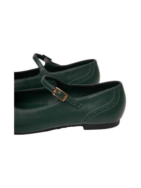Balerini Paez din microfibră verde