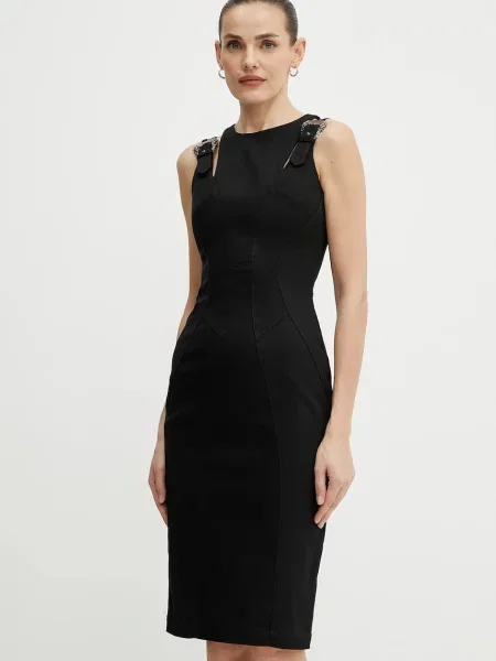 Versace Jeans Couture rochie jeans mini mulata negru