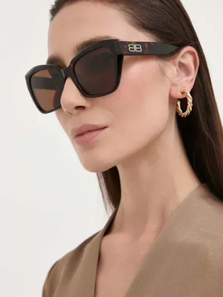 Balenciaga ochelari de soare femei maro negru