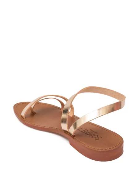 Sandale Sommet din piele auriu