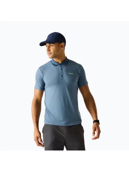 Мъжка тениска за трекинг REGATTA Polo Maverikstretch china blue синьо