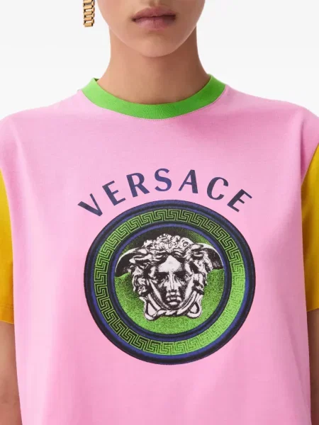 Tricou Versace din jerseu roz